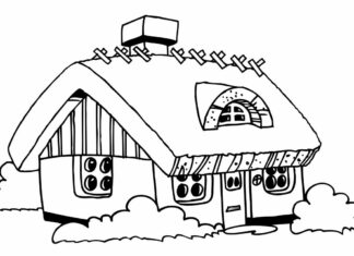 mountain hut coloring book to print