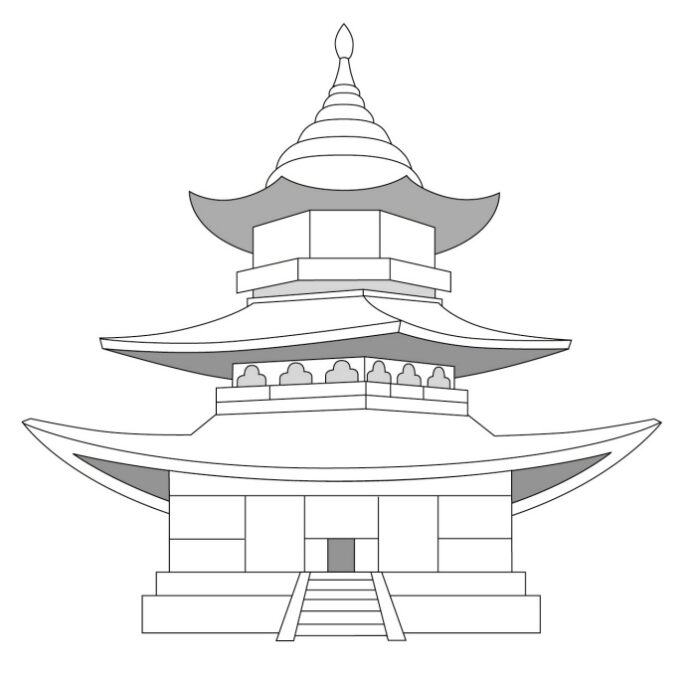 chinese house coloring book to print