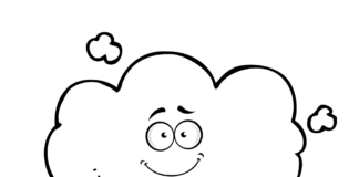 cloud for kids coloring book to print