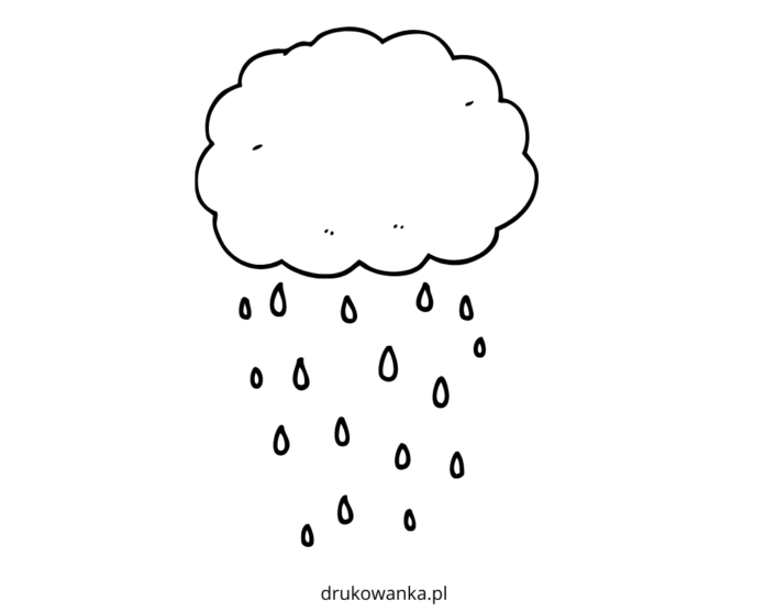 cloud with rain coloring book to print