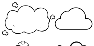 clouds coloring book to print