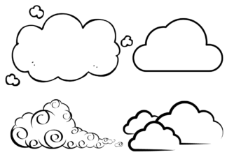 clouds coloring book to print