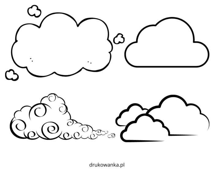 clouds coloring book to print