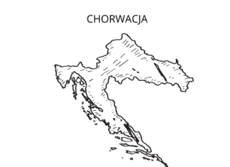 horvátországi térkép színező könyv nyomtatható