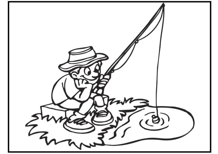 patient fisherman coloring book to print