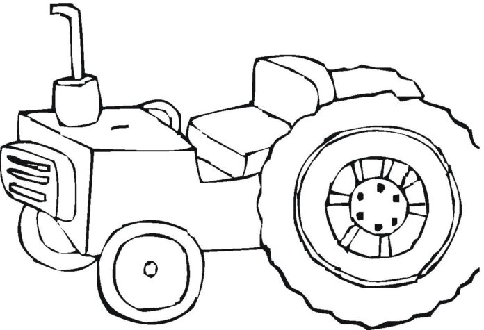 barntraktor som kan skrivas ut och färgläggas
