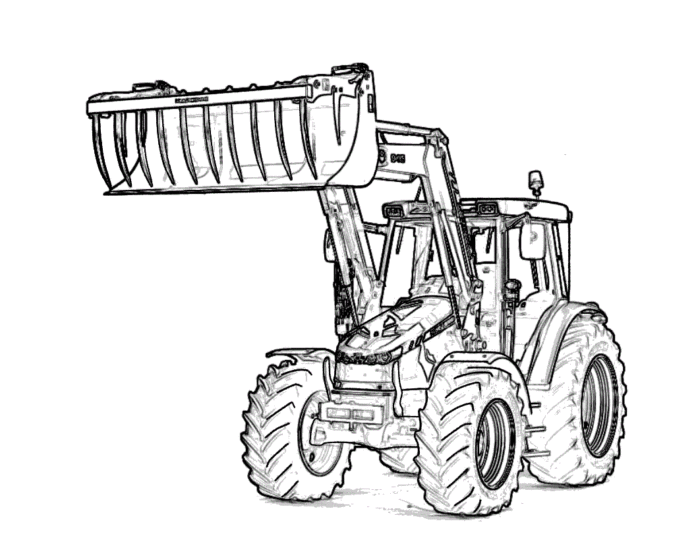 traktor med en traktor malebog til udskrivning