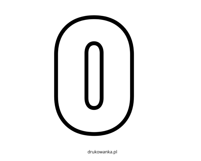number 0 coloring page printable