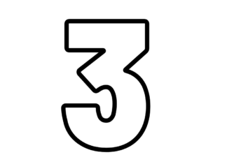cyfra - liczba 3 kolorowanka do drukowania
