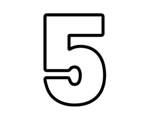 cyfra - liczba 5 kolorowanka do drukowania