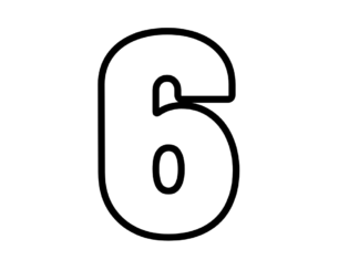 cyfra - liczba 6 kolorowanka do drukowania