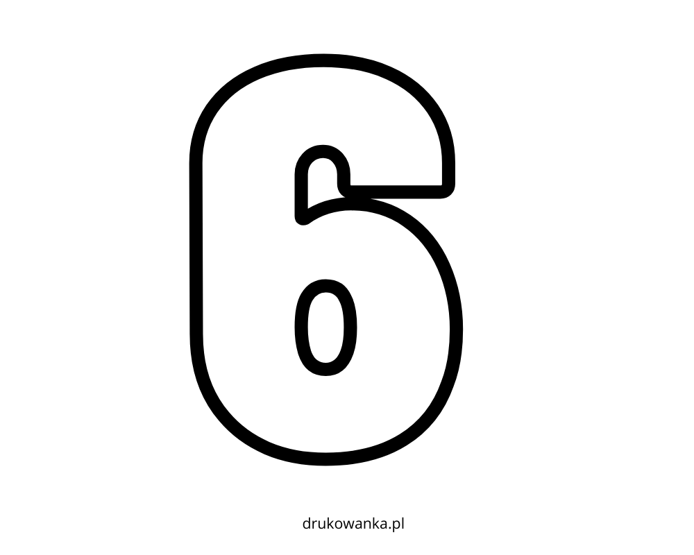 number 6 coloring page printable
