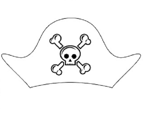 Pirátsky klobúk obrázok na vytlačenie