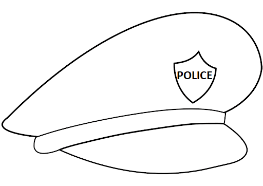 Policajná čiapka obrázok na vytlačenie