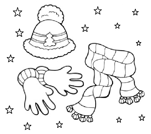 Image de chapeau, d'écharpe et de gants à imprimer