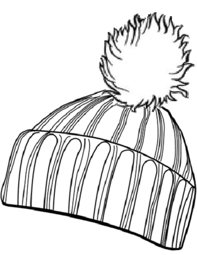Beanie with pompom picture to print