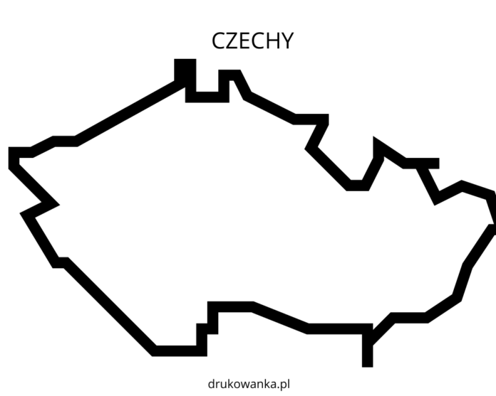 mapa da república tcheca folha para colorir para impressão