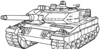 tank gyerekeknek nyomtatható kifestőkönyv
