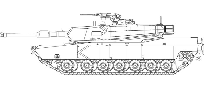 tank in war coloring book to print