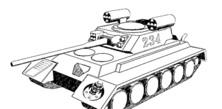 tysk stridsvagn som kan skrivas ut och färgläggas