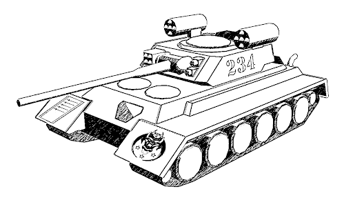 tysk stridsvagn som kan skrivas ut och färgläggas