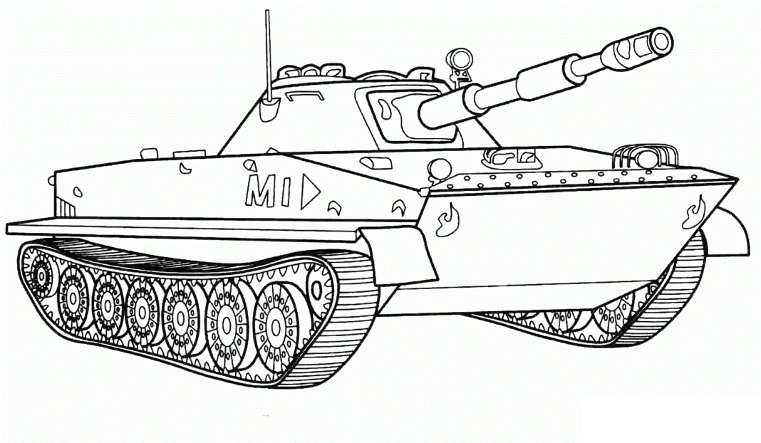 tank drawing coloring book to print