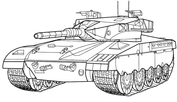 ミリタリー戦車の印刷用塗り絵