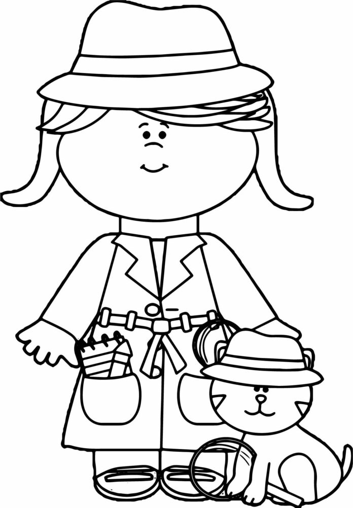 detective coloring book to print