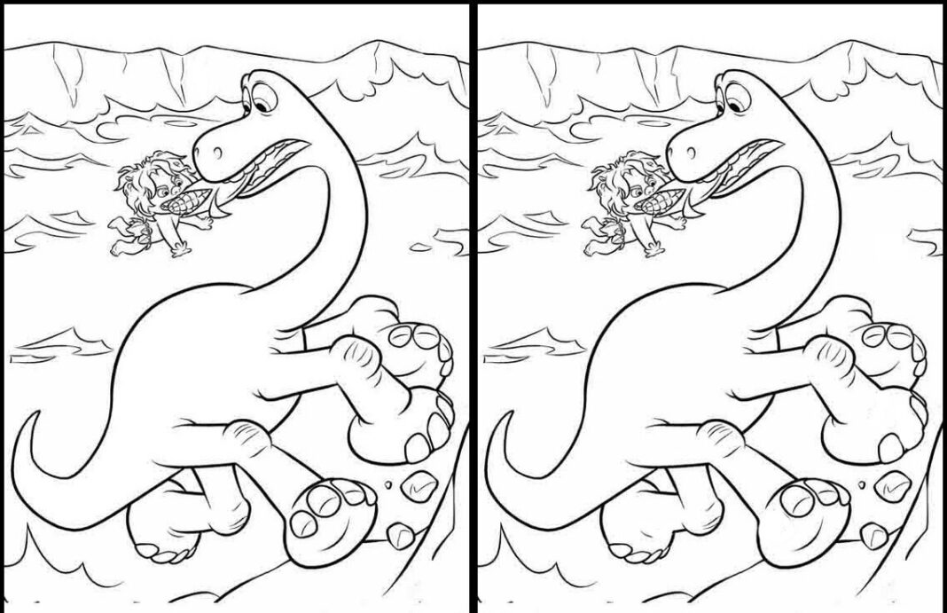 dinosaurio encontrar las diferencias libro para colorear para imprimir