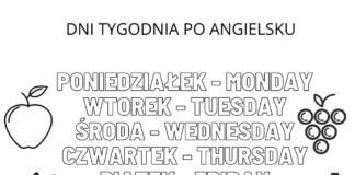 dni v týždni v angličtine na vytlačenie