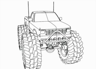 dodge ram monster truck färgläggning bok att skriva ut