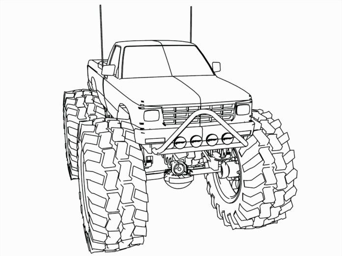 dodge ram monster truck färgläggning bok att skriva ut