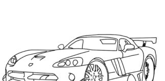 libro para colorear de dodge viper para imprimir