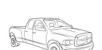 dodge pick up coloring book to print