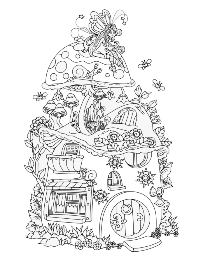 hobbit house coloring book to print