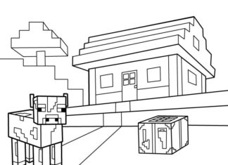 Haus Minecraft Malbuch zum Ausdrucken