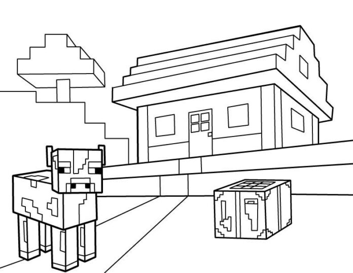 livre de coloriage de la maison Minecraft à imprimer