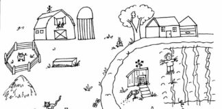 country house coloring book to print