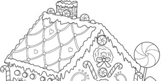 gingerbread house coloring book to print