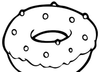 donut with sprinkles coloring book to print
