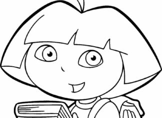dora and the school bag printable coloring book