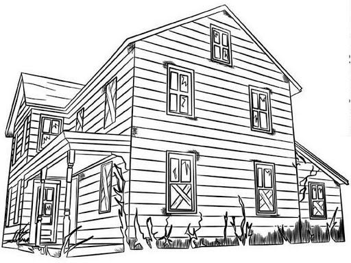drewniany dom kolorowanka do drukowania