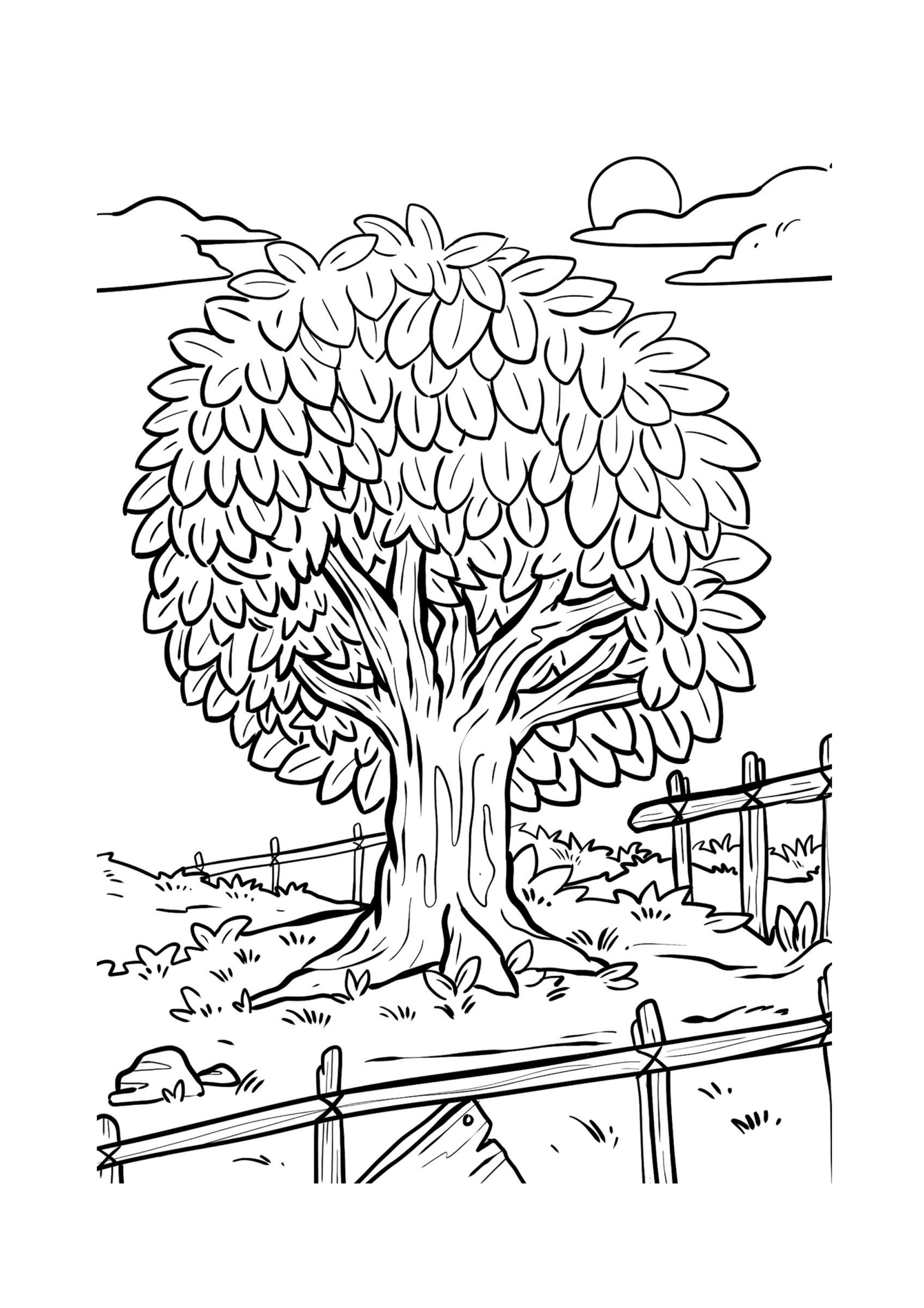 Livre De Coloriage De L Arbre Aux Feuilles Imprimer Et En Ligne