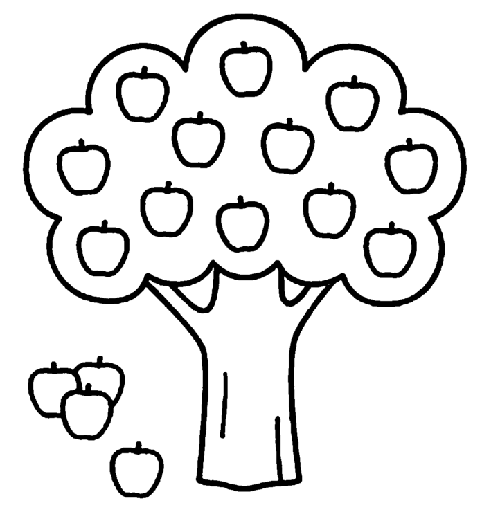 Obstbaum-Malbuch zum Ausdrucken