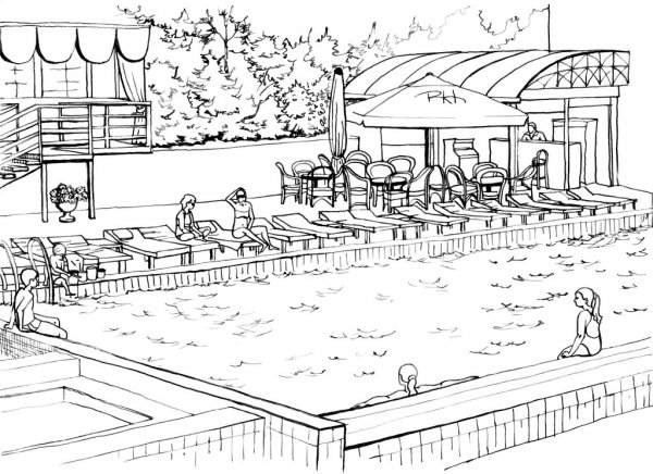 large pool coloring book to print