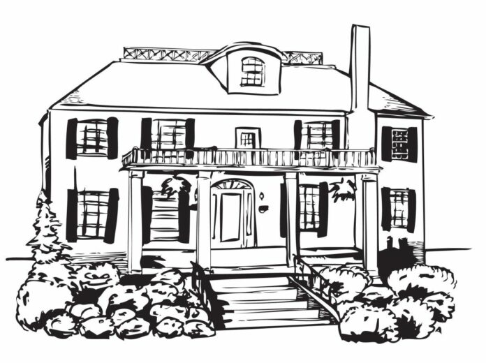 big house coloring book to print