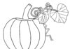 pumpkin with shoot coloring book to print
