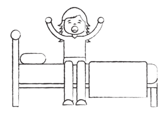 kid gets out of bed coloring page printable