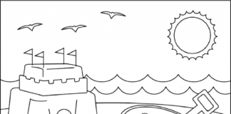 day by the sea coloring book to print