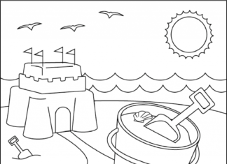 day by the sea coloring book to print